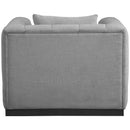 Meridian Lucia Grey Linen Textured Fabric Chair IMAGE 3