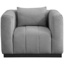  Manufacturer Color_Grey -- Lucia Grey Linen Textured Fabric Upholstered Chair IMAGE 4