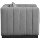  Manufacturer Color_Grey -- Lucia Grey Linen Textured Fabric Upholstered Chair IMAGE 5