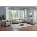  Manufacturer Color_Grey -- Lucia Grey Linen Textured Fabric Upholstered Chair IMAGE 7