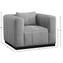  Manufacturer Color_Grey -- Lucia Grey Linen Textured Fabric Upholstered Chair IMAGE 8