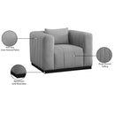  Manufacturer Color_Grey -- Lucia Grey Linen Textured Fabric Upholstered Chair IMAGE 9