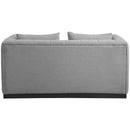  Manufacturer Color_Grey -- Lucia 67" Grey Linen Textured Fabric Upholstered Loveseat IMAGE 3