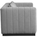 Manufacturer Color_Grey -- Lucia 67" Grey Linen Textured Fabric Upholstered Loveseat IMAGE 5