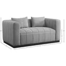  Manufacturer Color_Grey -- Lucia 67" Grey Linen Textured Fabric Upholstered Loveseat IMAGE 8