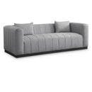  Manufacturer Color_Grey -- Lucia 90.5" Grey Linen Textured Fabric Upholstered Sofa IMAGE 1