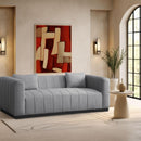  Manufacturer Color_Grey -- Lucia 90.5" Grey Linen Textured Fabric Upholstered Sofa IMAGE 2