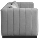  Manufacturer Color_Grey -- Lucia 90.5" Grey Linen Textured Fabric Upholstered Sofa IMAGE 5