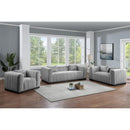 Meridian Lucia Grey Linen Textured Fabric Sofa IMAGE 7