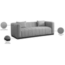  Manufacturer Color_Grey -- Lucia 90.5" Grey Linen Textured Fabric Upholstered Sofa IMAGE 9