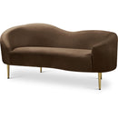  Manufacturer Color_Brown -- Ritz 67" Brown Velvet Upholstered Loveseat IMAGE 1