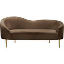  Manufacturer Color_Brown -- Ritz 67" Brown Velvet Upholstered Loveseat IMAGE 3