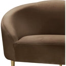  Manufacturer Color_Brown -- Ritz 67" Brown Velvet Upholstered Loveseat IMAGE 4
