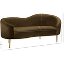  Manufacturer Color_Brown -- Ritz 67" Brown Velvet Upholstered Loveseat IMAGE 8