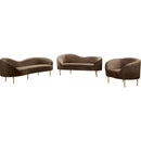  Manufacturer Color_Brown -- Ritz 85.5" Brown Velvet Upholstered Sofa IMAGE 13