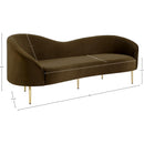 Manufacturer Color_Brown -- Ritz 85.5" Brown Velvet Upholstered Sofa IMAGE 15