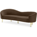  Manufacturer Color_Brown -- Ritz 85.5" Brown Velvet Upholstered Sofa IMAGE 1
