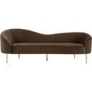  Manufacturer Color_Brown -- Ritz 85.5" Brown Velvet Upholstered Sofa IMAGE 3