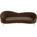  Manufacturer Color_Brown -- Ritz 85.5" Brown Velvet Upholstered Sofa IMAGE 4