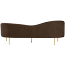  Manufacturer Color_Brown -- Ritz 85.5" Brown Velvet Upholstered Sofa IMAGE 5