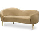  Manufacturer Color_Camel -- Ritz 67" Camel Velvet Upholstered Loveseat IMAGE 1