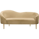  Manufacturer Color_Camel -- Ritz 67" Camel Velvet Upholstered Loveseat IMAGE 3