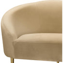  Manufacturer Color_Camel -- Ritz 67" Camel Velvet Upholstered Loveseat IMAGE 4