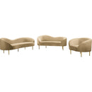  Manufacturer Color_Camel -- Ritz 67" Camel Velvet Upholstered Loveseat IMAGE 6