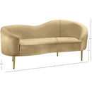  Manufacturer Color_Camel -- Ritz 67" Camel Velvet Upholstered Loveseat IMAGE 8