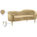  Manufacturer Color_Camel -- Ritz 67" Camel Velvet Upholstered Loveseat IMAGE 9