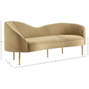  Manufacturer Color_Camel -- Ritz 85.5" Camel Velvet Upholstered Sofa IMAGE 13