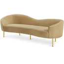  Manufacturer Color_Camel -- Ritz 85.5" Camel Velvet Upholstered Sofa IMAGE 1