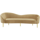  Manufacturer Color_Camel -- Ritz 85.5" Camel Velvet Upholstered Sofa IMAGE 3