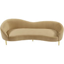 Manufacturer Color_Camel -- Ritz 85.5" Camel Velvet Upholstered Sofa IMAGE 4