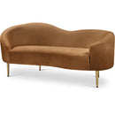  Manufacturer Color_Saddle -- Ritz 67" Saddle Velvet Upholstered Loveseat IMAGE 1