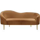  Manufacturer Color_Saddle -- Ritz 67" Saddle Velvet Upholstered Loveseat IMAGE 3