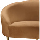  Manufacturer Color_Saddle -- Ritz 67" Saddle Velvet Upholstered Loveseat IMAGE 4