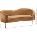  Manufacturer Color_Saddle -- Ritz 67" Saddle Velvet Upholstered Loveseat IMAGE 8