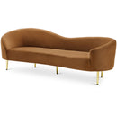  Manufacturer Color_Saddle -- Ritz 85.5" Saddle Velvet Upholstered Sofa IMAGE 1