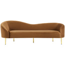  Manufacturer Color_Saddle -- Ritz 85.5" Saddle Velvet Upholstered Sofa IMAGE 3