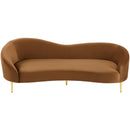  Manufacturer Color_Saddle -- Ritz 85.5" Saddle Velvet Upholstered Sofa IMAGE 4