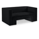  Manufacturer Color_Black -- Meridian Henson Stationary Fabric Loveseat IMAGE 1