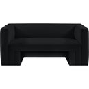 Meridian Henson Black Velvet Loveseat IMAGE 5