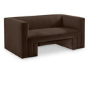  Manufacturer Color_Brown -- Henson 63" Brown Velvet Upholstered Loveseat IMAGE 1