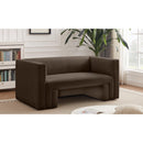  Manufacturer Color_Brown -- Henson 63" Brown Velvet Upholstered Loveseat IMAGE 2