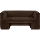 Manufacturer Color_Brown -- Henson 63" Brown Velvet Upholstered Loveseat IMAGE 5