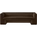  Manufacturer Color_Brown -- Henson 89.5" Brown Velvet Upholstered Sofa IMAGE 5