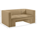  Manufacturer Color_Camel -- Henson 63" Camel Velvet Upholstered Loveseat IMAGE 18