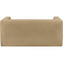  Manufacturer Color_Camel -- Henson 63" Camel Velvet Upholstered Loveseat IMAGE 3