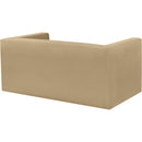  Manufacturer Color_Camel -- Henson 63" Camel Velvet Upholstered Loveseat IMAGE 4